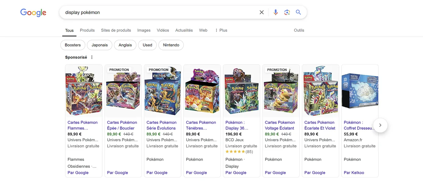 fausse display Pokémon google